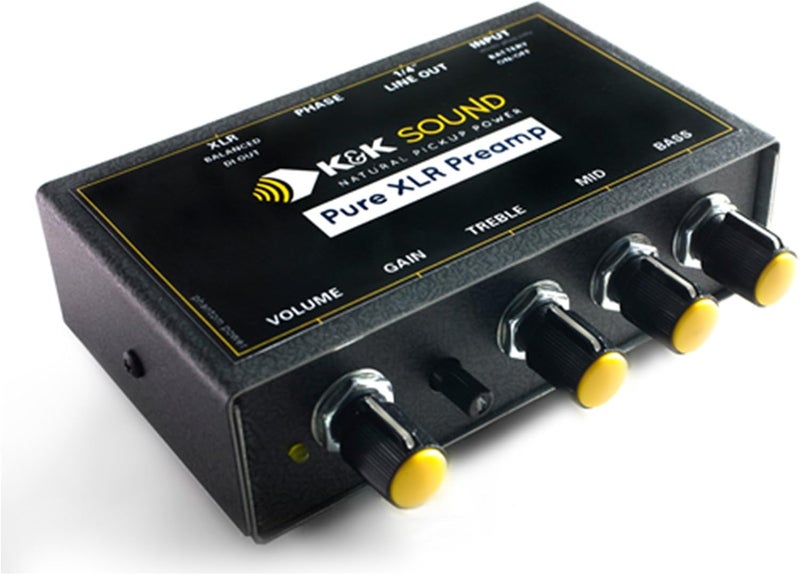 K&K Sound Pure XLR Preamp with Volume, Gain, Treble, and Bass Controls - Image 1